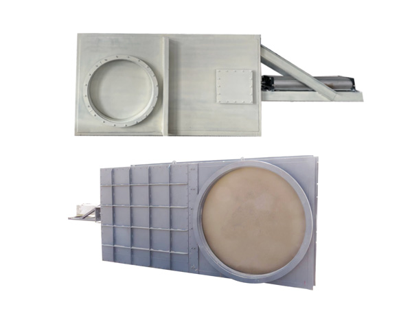 Double-panel pneumatic hot air isolation door